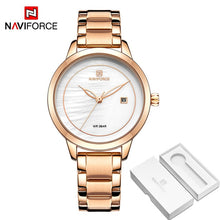 Load image into Gallery viewer, Luxury Brand NAVIFORCE Rose Gold Watches For Women Quartz Wristwatches Fashion Ladies Bracelet Clock Watch Relogio Feminino 2019