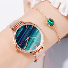 Load image into Gallery viewer, Gaiety Luxury 2 PCS Set Watch Women Rose Gold Water Drill Bracelet Watch Jewelry Ladies Female Hour Casual Quartz Wristwatches