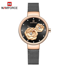 Load image into Gallery viewer, Top Luxury Brand NAVIFORCE Ladies Watch Fashion Creative 3D Rose Women wrist watches Casual Dress Clock Relogio Feminino 2019