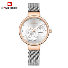 Load image into Gallery viewer, Top Luxury Brand NAVIFORCE Ladies Watch Fashion Creative 3D Rose Women wrist watches Casual Dress Clock Relogio Feminino 2019