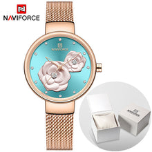 Load image into Gallery viewer, Top Luxury Brand NAVIFORCE Ladies Watch Fashion Creative 3D Rose Women wrist watches Casual Dress Clock Relogio Feminino 2019