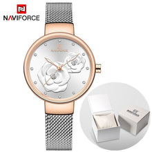 Load image into Gallery viewer, Top Luxury Brand NAVIFORCE Ladies Watch Fashion Creative 3D Rose Women wrist watches Casual Dress Clock Relogio Feminino 2019