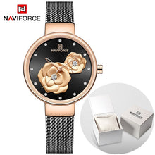 Load image into Gallery viewer, Top Luxury Brand NAVIFORCE Ladies Watch Fashion Creative 3D Rose Women wrist watches Casual Dress Clock Relogio Feminino 2019