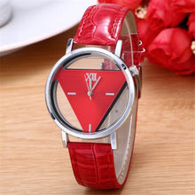 Load image into Gallery viewer, 2020 Hot Sale Signature skeleton triangle dial Women Watch Leather Band Female Quartz Wrist Watch Analog relogio feminino Clock