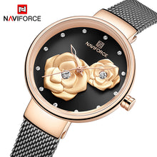 Load image into Gallery viewer, Top Luxury Brand NAVIFORCE Ladies Watch Fashion Creative 3D Rose Women wrist watches Casual Dress Clock Relogio Feminino 2019
