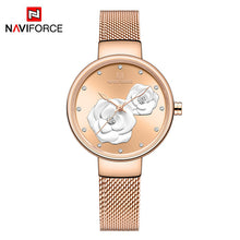 Load image into Gallery viewer, Top Luxury Brand NAVIFORCE Ladies Watch Fashion Creative 3D Rose Women wrist watches Casual Dress Clock Relogio Feminino 2019
