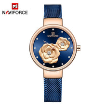 Load image into Gallery viewer, Top Luxury Brand NAVIFORCE Ladies Watch Fashion Creative 3D Rose Women wrist watches Casual Dress Clock Relogio Feminino 2019
