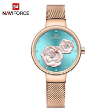 Load image into Gallery viewer, Top Luxury Brand NAVIFORCE Ladies Watch Fashion Creative 3D Rose Women wrist watches Casual Dress Clock Relogio Feminino 2019
