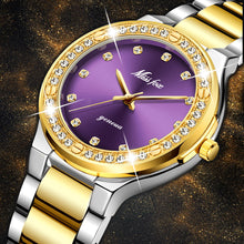 Load image into Gallery viewer, MISSFOX Women Watches Brand Luxury Watch Women Diamond Fashion Purple Geneva 18k Gold Ladies Watch Female Quartz Clock Hours
