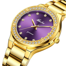 Load image into Gallery viewer, MISSFOX Women Watches Brand Luxury Watch Women Diamond Fashion Purple Geneva 18k Gold Ladies Watch Female Quartz Clock Hours
