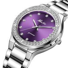 Load image into Gallery viewer, MISSFOX Women Watches Brand Luxury Watch Women Diamond Fashion Purple Geneva 18k Gold Ladies Watch Female Quartz Clock Hours
