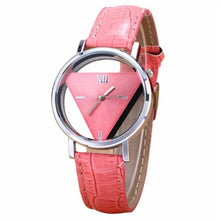 Load image into Gallery viewer, 2020 Hot Sale Signature skeleton triangle dial Women Watch Leather Band Female Quartz Wrist Watch Analog relogio feminino Clock
