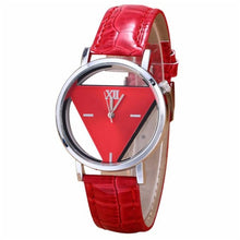 Load image into Gallery viewer, 2020 Hot Sale Signature skeleton triangle dial Women Watch Leather Band Female Quartz Wrist Watch Analog relogio feminino Clock
