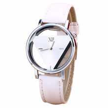 Load image into Gallery viewer, 2020 Hot Sale Signature skeleton triangle dial Women Watch Leather Band Female Quartz Wrist Watch Analog relogio feminino Clock
